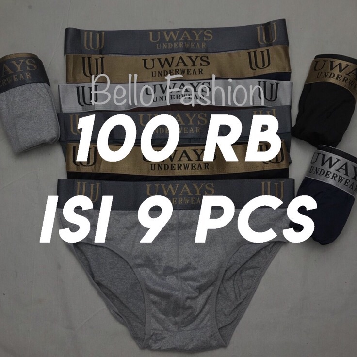 Terbaru PROMO CD SEGITIGA 1RB ISI 9 PCS  TULISAN CAMPUR CD PRIA UKURAN M L XL XXL