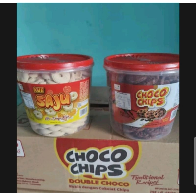 

Kue sagu keju ( Saju ) & Chococips toples 470gr