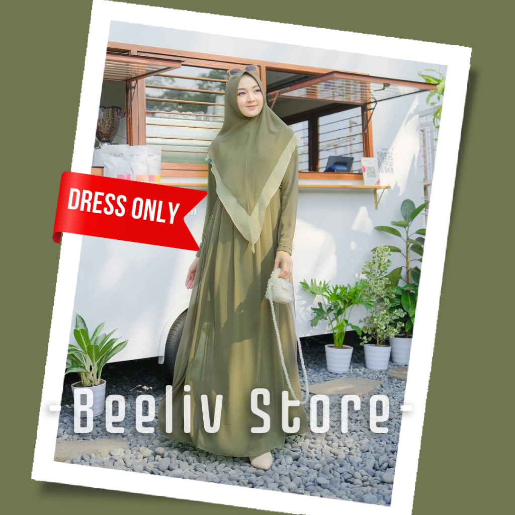 Gamis Polos Simple Mayzura Ceruty Babydoll By Dinda Dress Busui