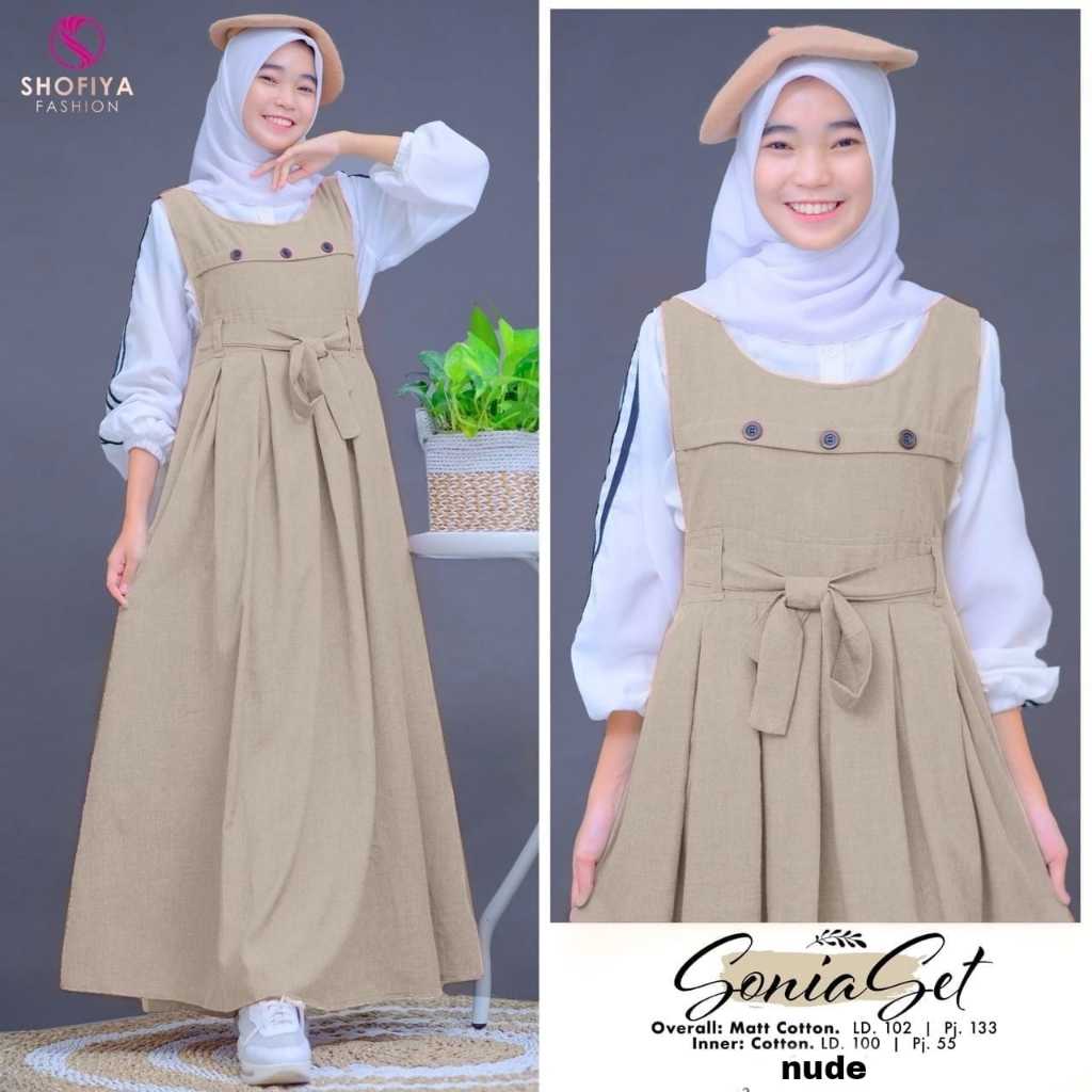 bp1 setelan pakaian baju dress overal inner bahan katun polos size L ld 102 wanita remaja terbaru