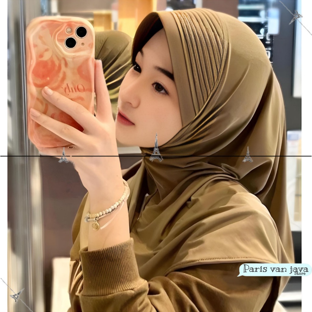 Bergo Sport Pet Tebal dan Besar Ukuran M | Jilbab Instan Jersey Premium | Kerudung Sport Pet Tebal M