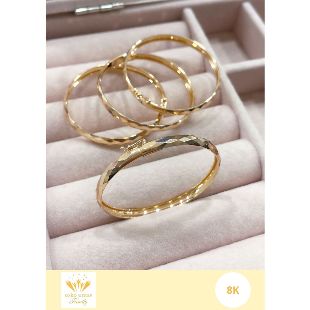 Gelang Emas Anak Kadar 375 (8K) Berat  2 - 3 Gram an (Diameter 4 Cm)