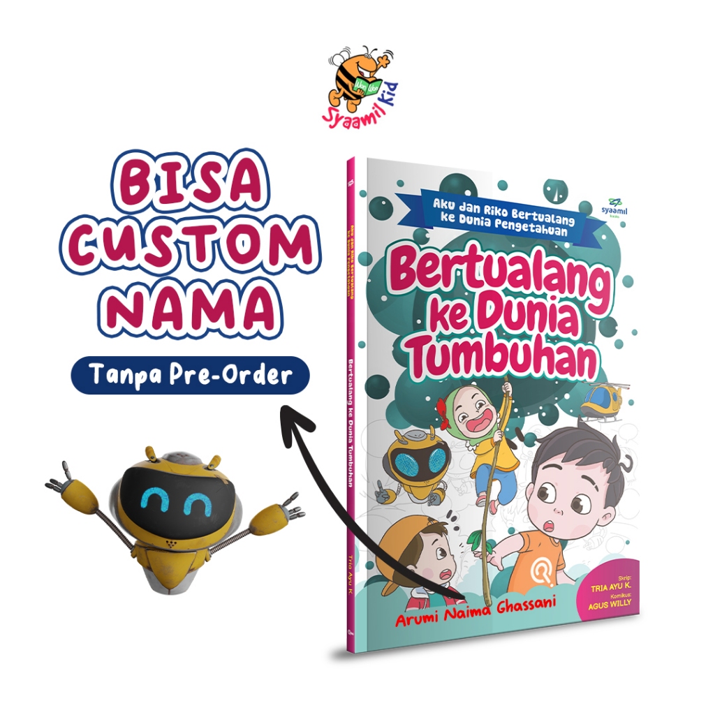 Syaamil Kid Buku Komik Cerita Anak Islami Bertualang ke Dunia Tumbuhan (Bisa Custom Nama) Riko The S
