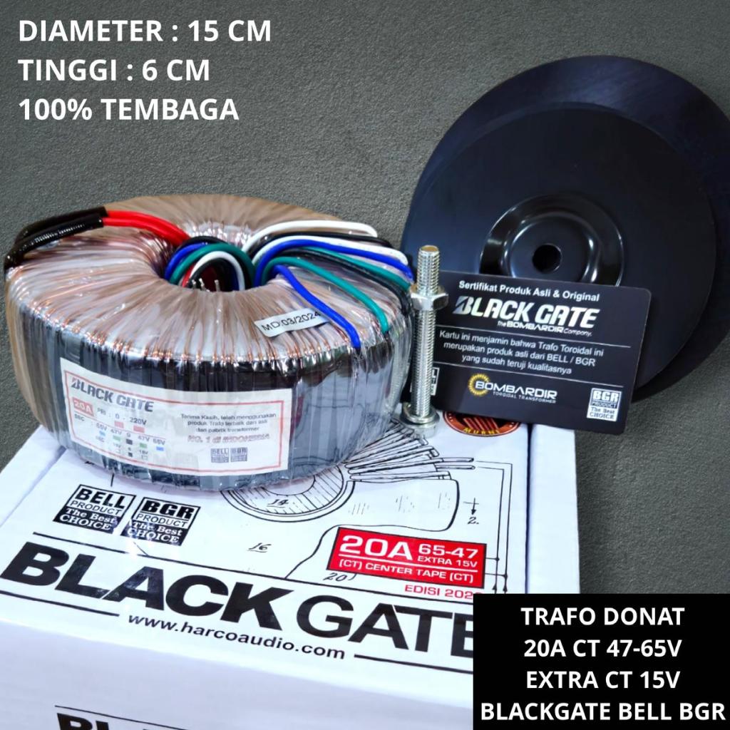 Trafo Donat Toroid 20A CT 47-65V Murni Bombardir BLACKGATE 65V
