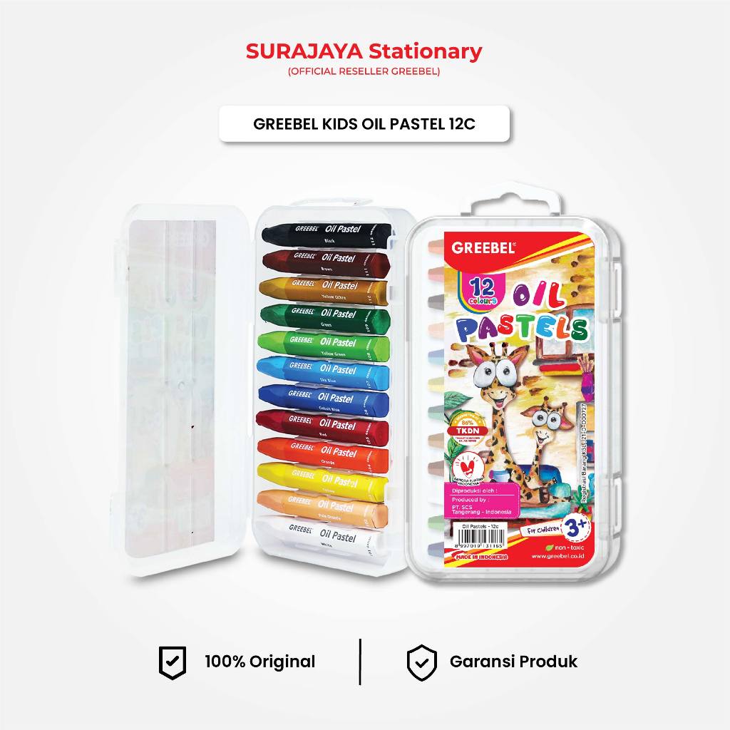 

Crayon Greebel 12 Warna / Krayon Kids Oil Pastel 12C Greebel / Greebel Crayon 12C