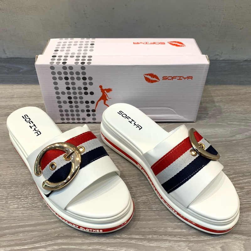 Sofiya - Sandal Wedges Wanita | 8054-1 - Putih