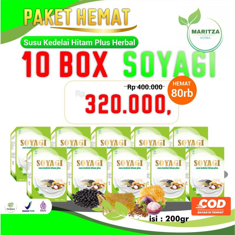 

Paket reseller 10 box Soyagi Susu kedelai hitam susu diet sehat