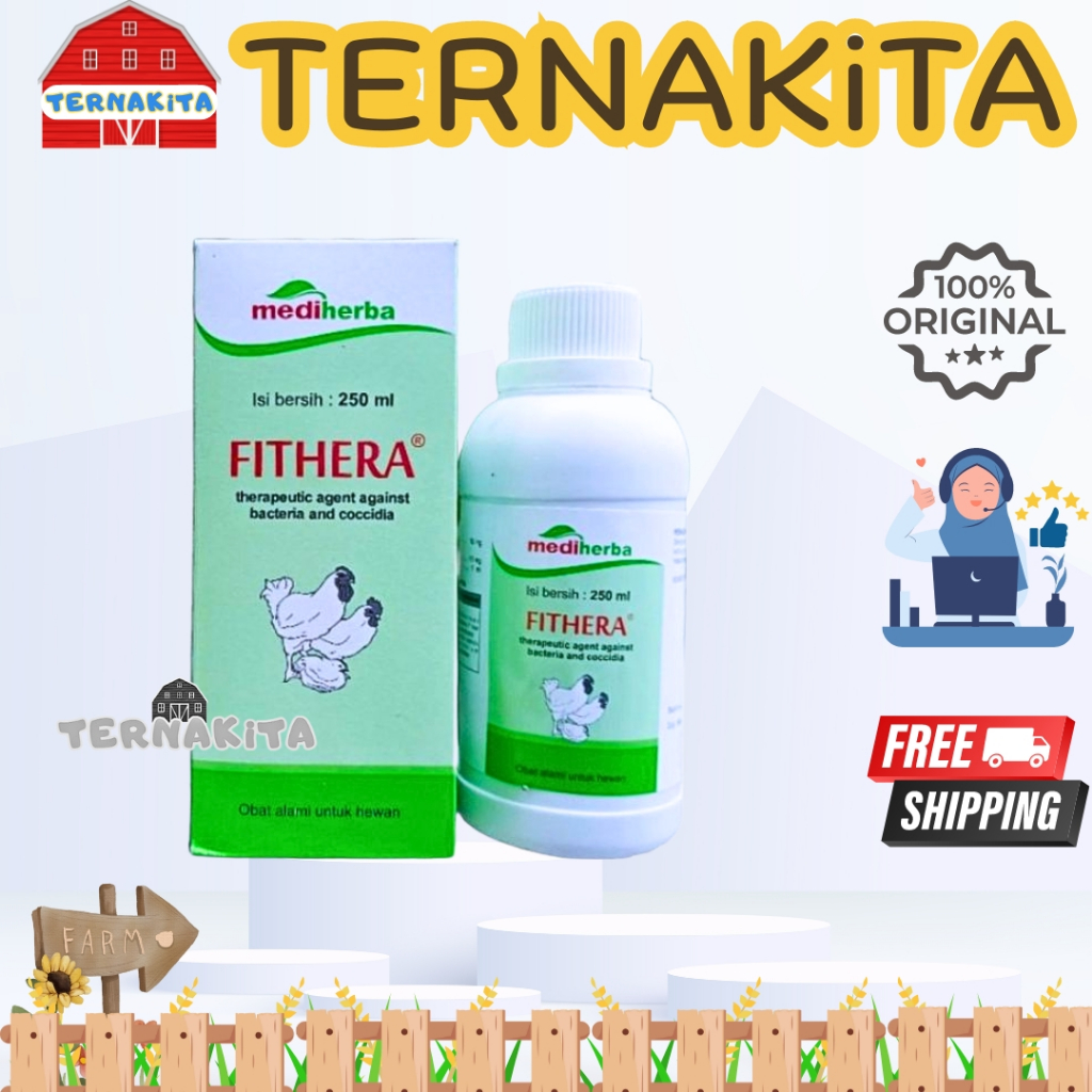 FITHERA 250 ml ORAL - Obat Herbal Anti Bakteri, Koksi, Crd, Coryza, Korisa Ayam Unggas Burung