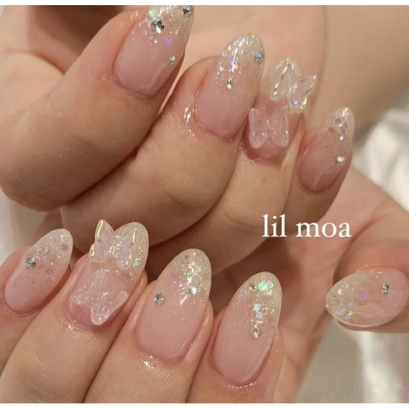 Butterfly Shimer - PRESS ON NAIL / KUKU PALSU / NAIL ART / KUKU PALSU MURAH / KUKU PALSU MEDAN / PRE