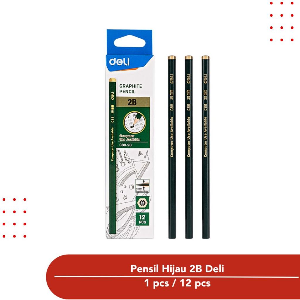 

Pensil Kayu Deli Graphite Pencil 2B EC88