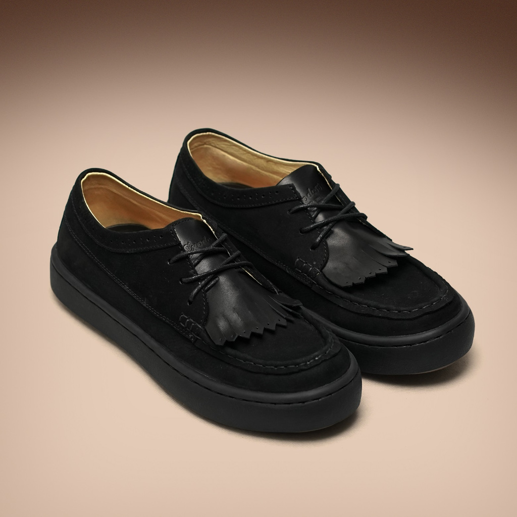 Sepatu Sneakers Kulit Pria Exodos57 - Magaya Rawing Black