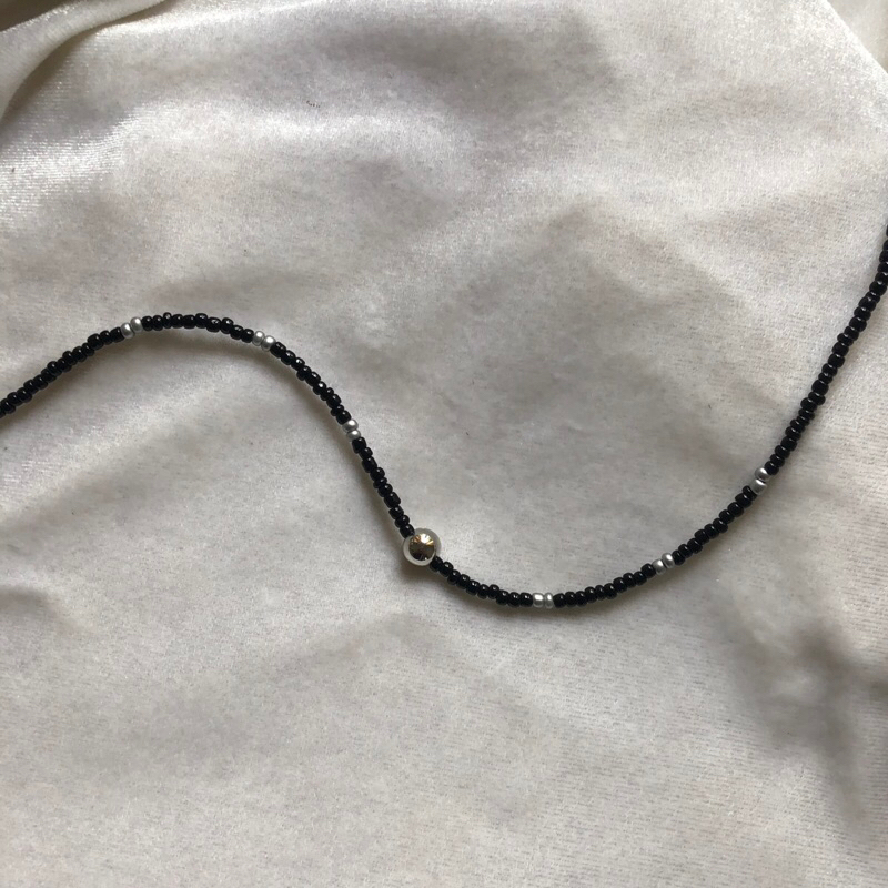 Kani Necklace Beads Black ( custom ) / Necklace Beads / Kalung manik manik