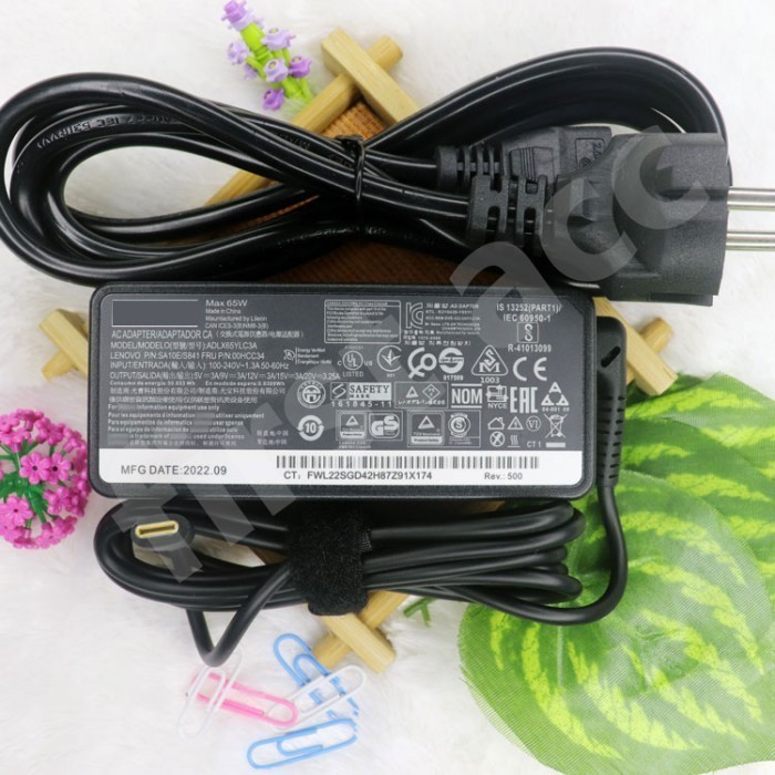 Adaptor Charger Le Thinkpad T580 T480 T480S L380 L480 X280 65W
