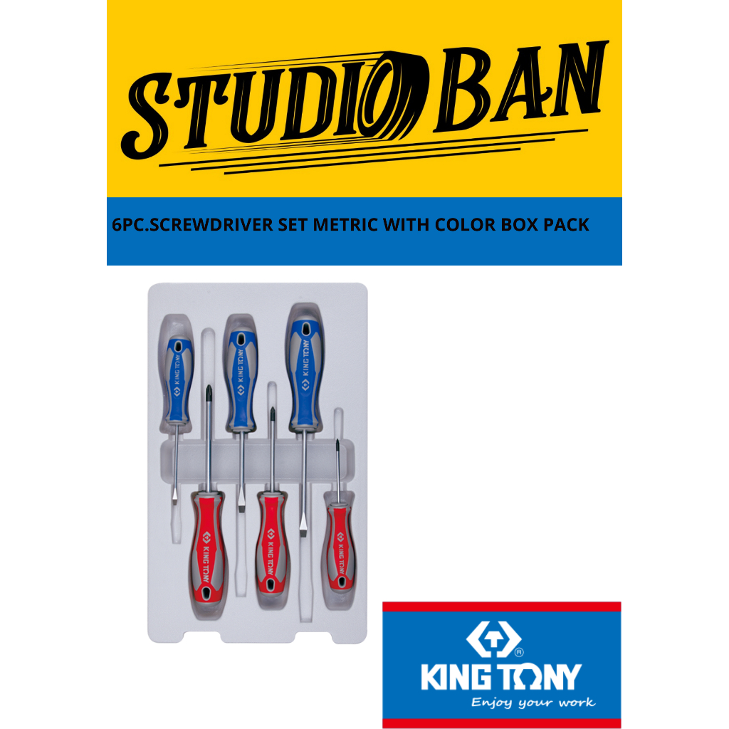 Obeng Plus dan Minus Set 6pcs - King Tony 31116