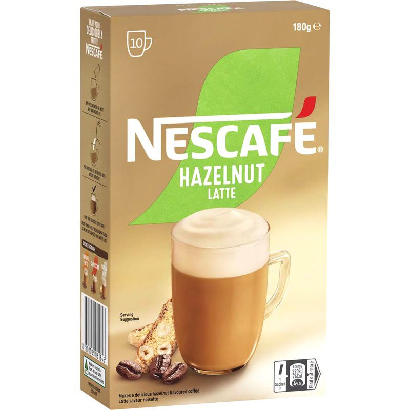 

Nescafe Hazelnut Latte Coffee Sachets 10 Pack - Australia