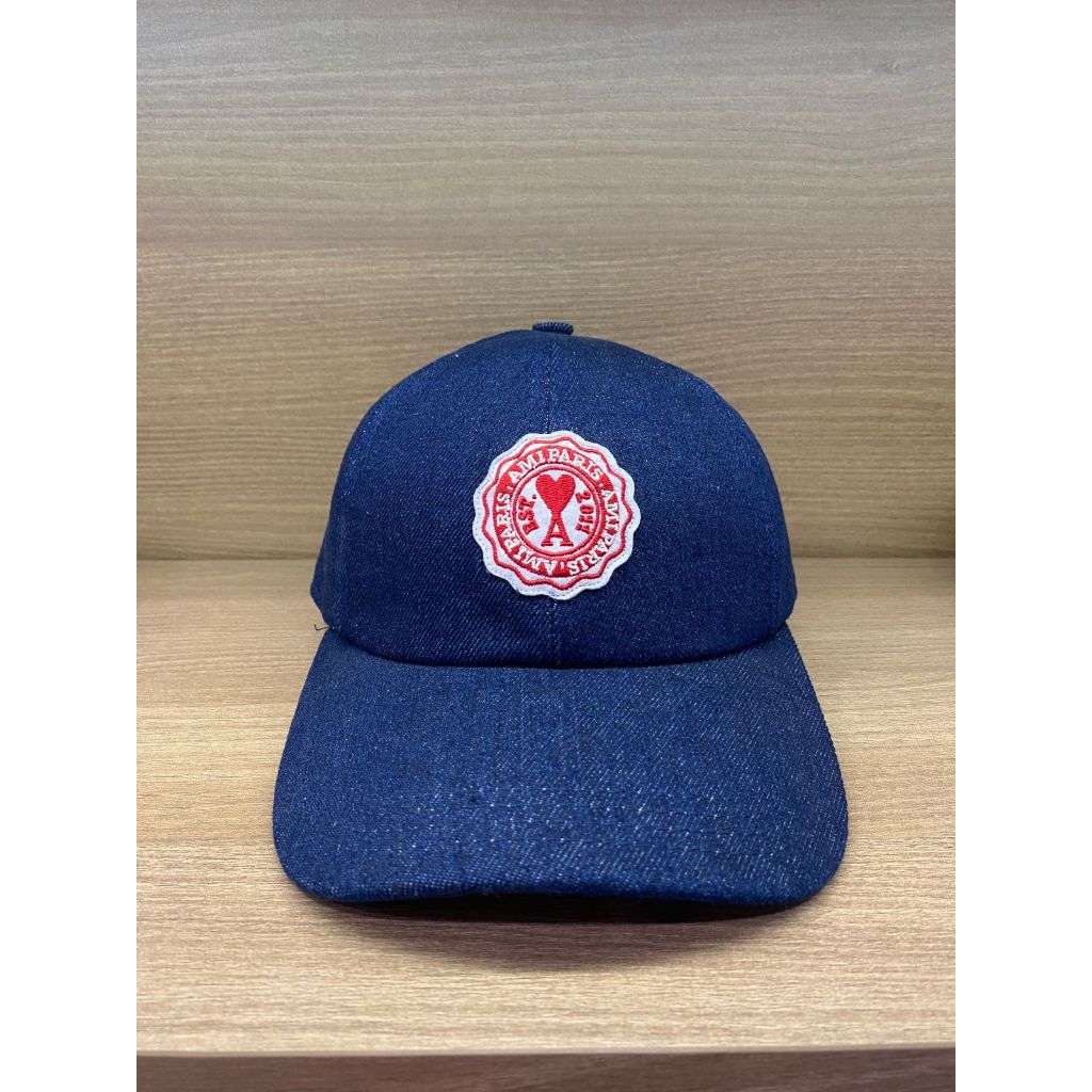 AMI PARIS BLUE DENIM CAP