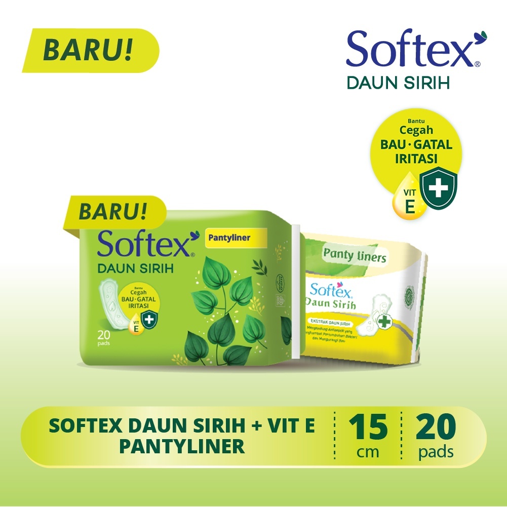 softex pantyliner daun sirih isi 44 - softex pantyliner daun sirih
