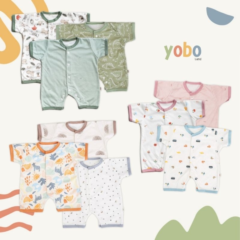 JUMPER SEGIEMPAT YOBO | BAJU NEWBORN, ONESIE, ROMPER, BODYSUIT BAYI
