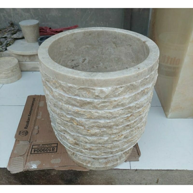 Pot Batu Marmer Model Ketrik