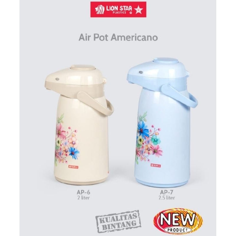 Termos air panas pompa lion star 2 liter/termos air panas pencet lion star 2 liter/thermos air panas
