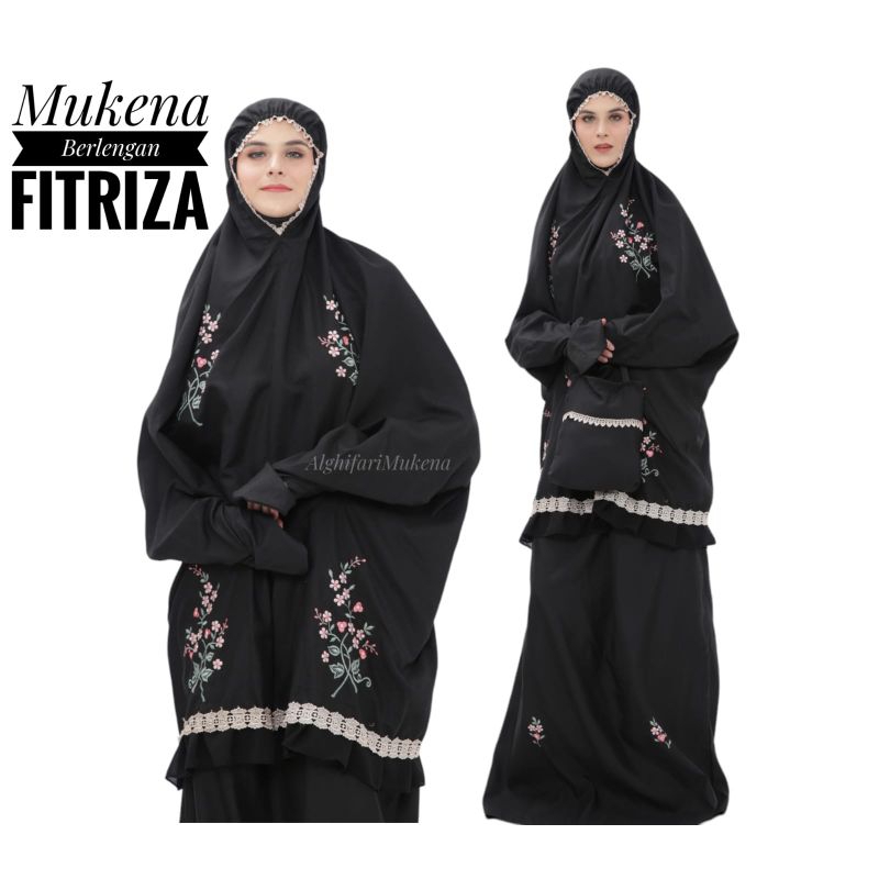 Mukena potongan berlengan dewasa jumbo katun bordir manual FITRIZA