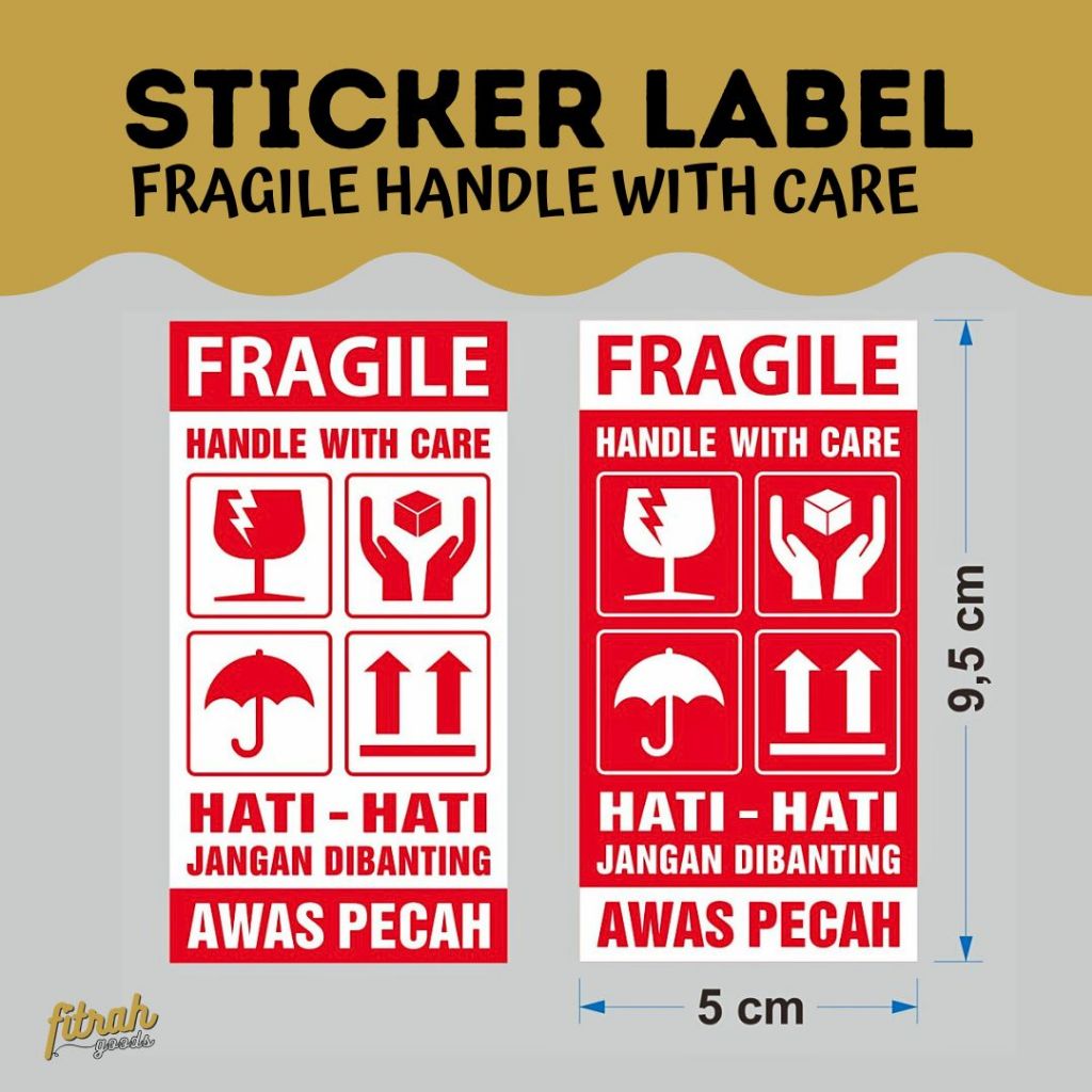 

Sticker Label Fragile | Uk. 9.5 x 5 cm