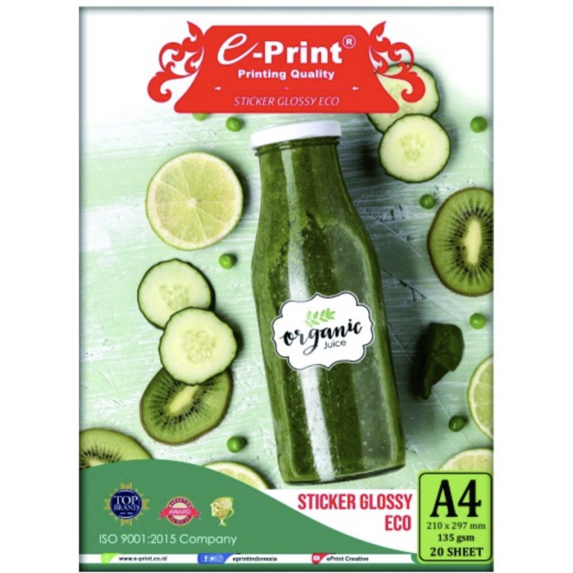 

Special Packing Eprint Glossy sticker photo paper A4 ECO stiker murah tidak luntur