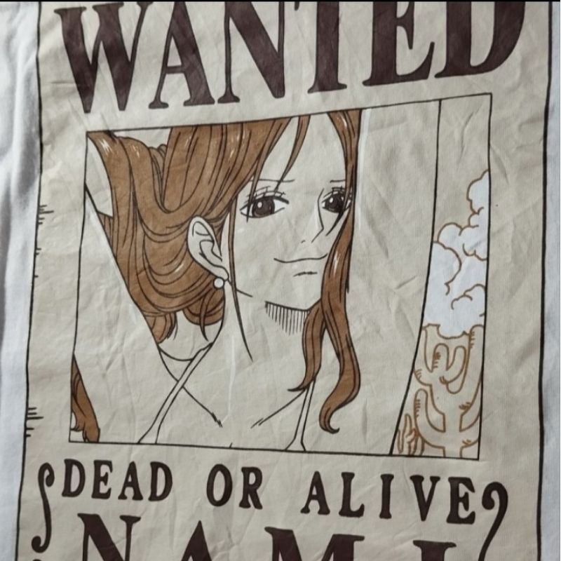 Kaos Nami one piece official bounty wanted .. luffy zorro ushop chopper sanji mang duyong sexy porn 