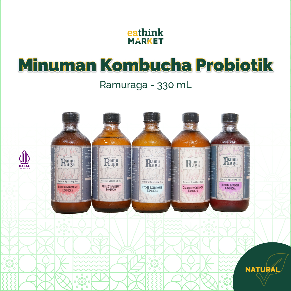 

Minuman Kombucha Probiotik Sparkling Tea - Ramuraga 330 mL