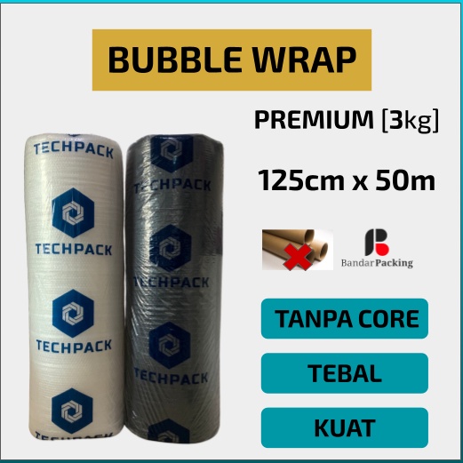 

Promo Terunik Plastik Bubble Wrap Roll Hitam Putih Bening 125 cm x 5 m Premium Tebal 125cm x 5m TECHPACK Bable Bubblewrap Buble