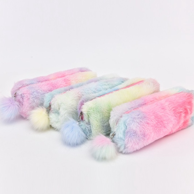 

Good Sale J2 dompet pensil Kotak Pensil Bulu Unicorn Rainbow