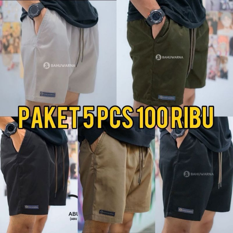 100ribu Dapat 5 Pcs Boardshort Pria | Celana Pendek Pria Boardshort | Celana Boxer Pendek Santai