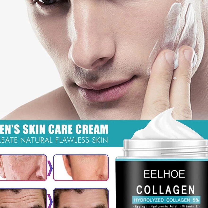 TERMURAH EELHOE Collagen Cream Penghilang Keriput Pelembab Wajah Pria Krim Anti Kerut Cream Anti Ker