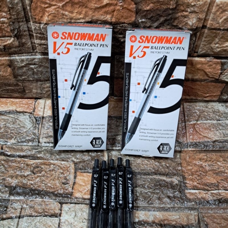 

12pcs pulpen klik snowman V5