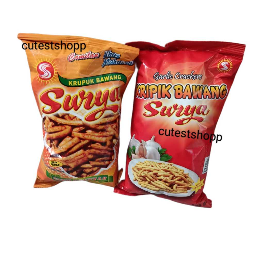 

Kerupuk Bawang Surya/Krupuk Bawang Surya 225gr khas Makassar