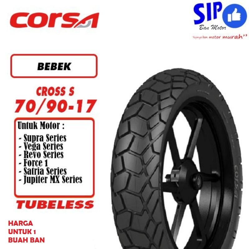 Ban Luar Corsa Platinum Cross S - 80 - 90 x 14 TUBELESS - 80 90 Ring 14 TL Tubles Corsa