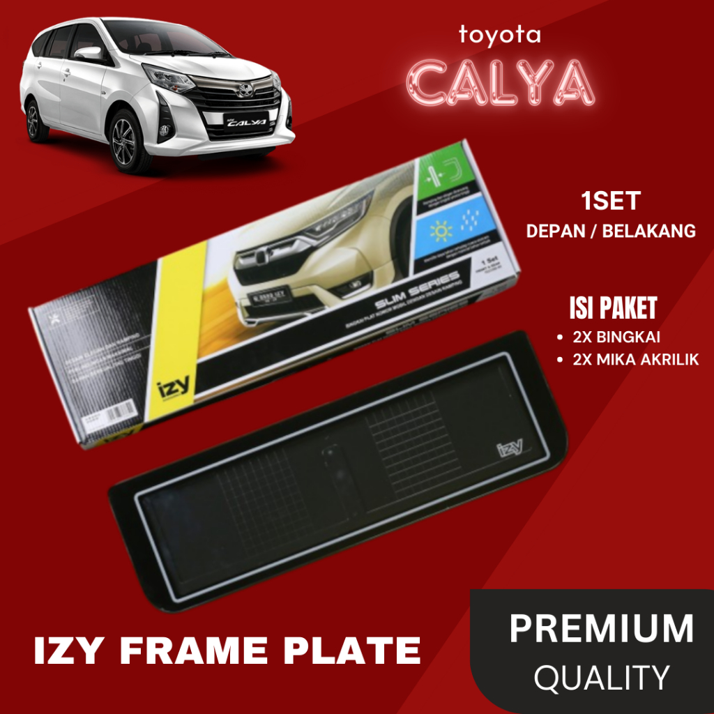 IZY Cover / Dudukan / Tatakan / Tempat Plat Nomor Mobil Merk Izy Mobil Calya