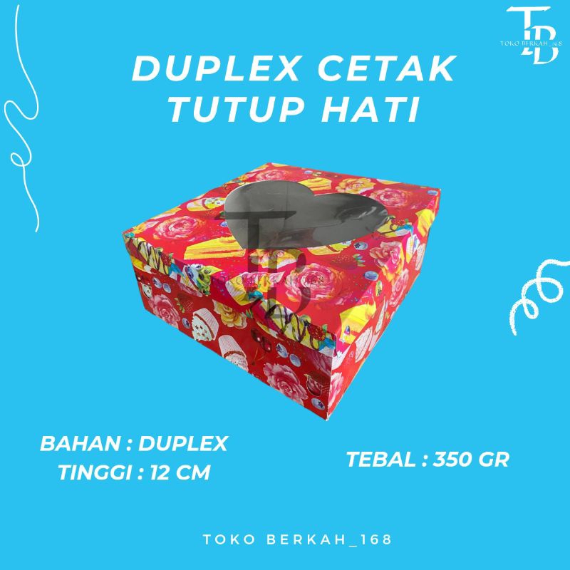 

(ISI 10 PCS) DOS / DUS DUPLEX CETAK TUTUP HATI TINGGI 12CM / DOS HAMPERS HANTARAN