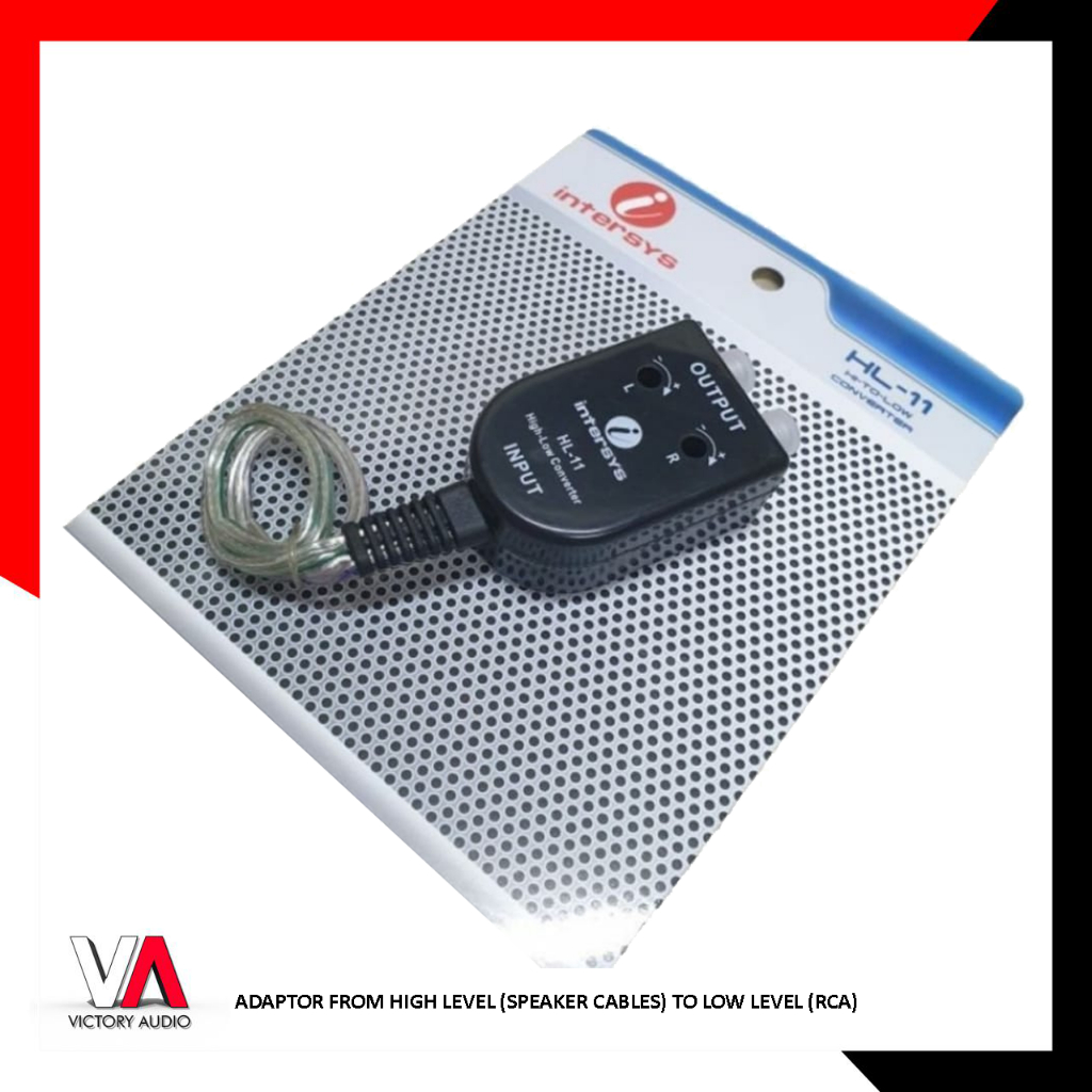 Adaptor Hi to Low Level Input INTERSYS HL-11 Adjustable Converter High Level Speaker Cables to Low L