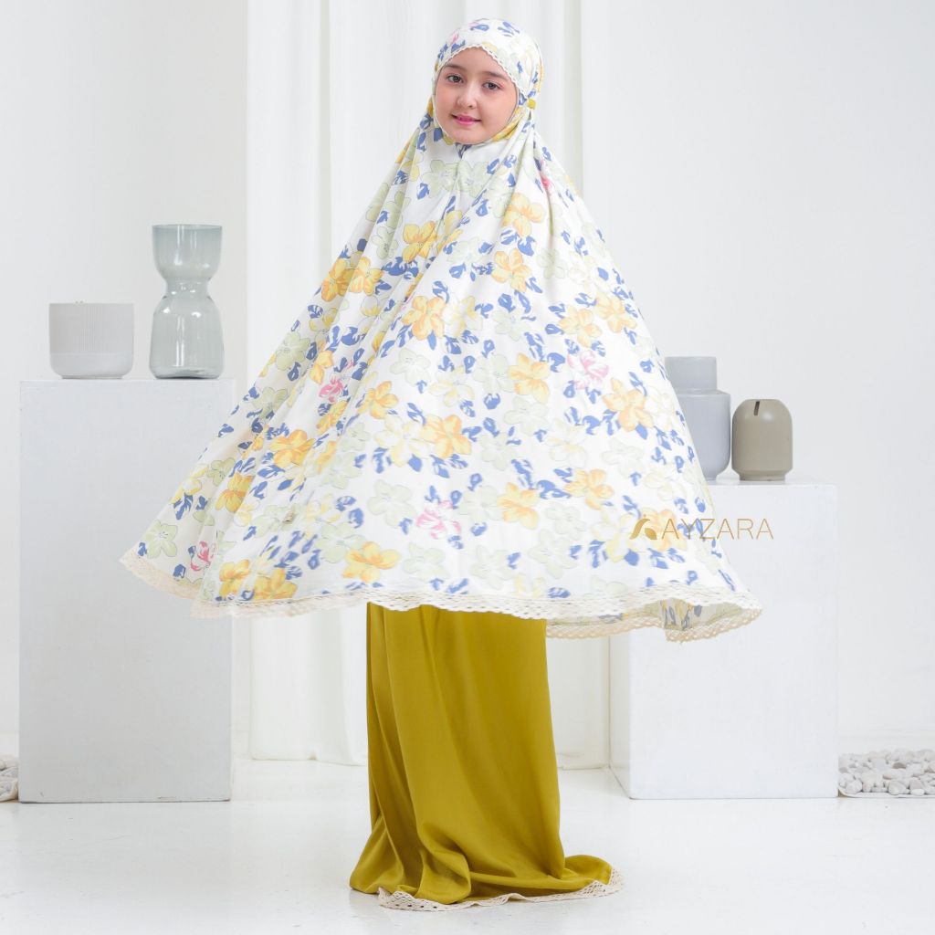AYZARA - Mukena Anak Rayon Motif Premium Adem Sherina