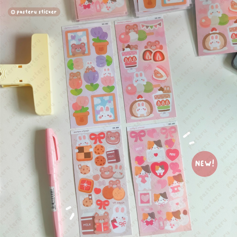 

PASTERU STICKER Deco Hologram Sticker Sheet / Stiker Kiss Cut