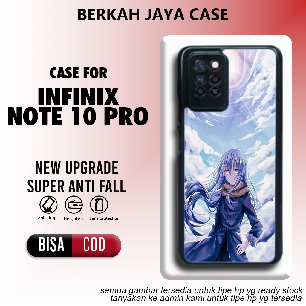 case hp infinix note 10 pro terbaru motif rimuru bahan hardcase softcase premium glossy berkah case