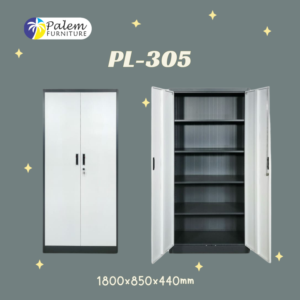 Lemari Besi Lemari Arsip 2 Pintu Swing Plat Besi Serbaguna