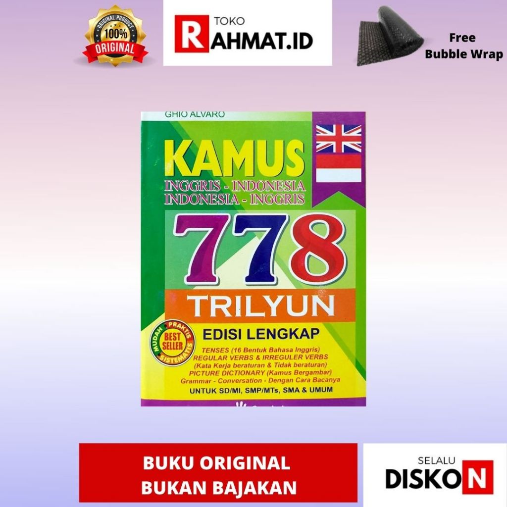 KAMUS BAHASA INGGRIS KAMUS 778 TRILYUN INGGRIS-INDONESIA, INDONESIA-INGGRIS (KECIL) ED. LENGKAP