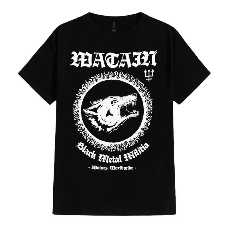 T-SHIRT / KAOS BAND OFFICIAL WATAIN - BLACK METAL MILITIA