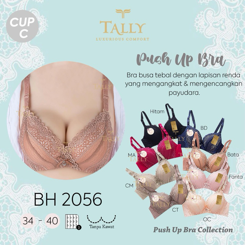 Bra push up renda kait 3 tanpa kawat Tally 2056