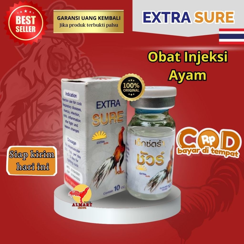 Extra Sure 10ml Original Thailand Obat Ayam Ngorok Snot