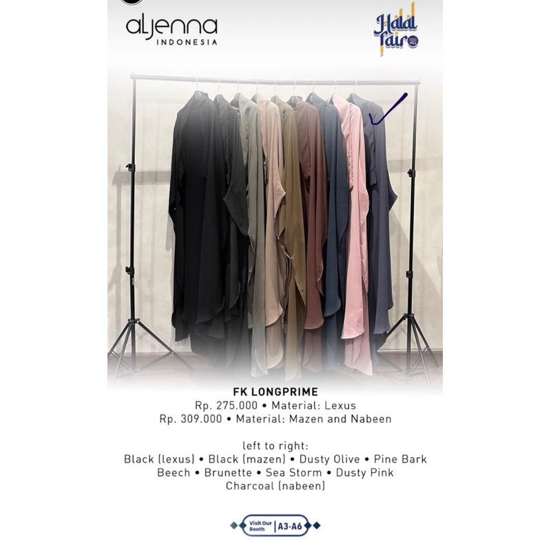 Preloved Fk Long Prime aljenna warna charcoal nabeen
