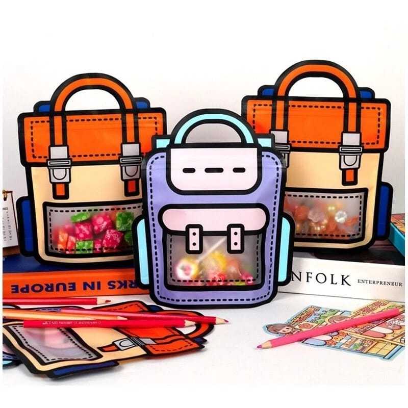 

ZO65 Kantong Snack Bingkisan Ultah Tas Plastik Ziplock Hampers Goodie Bag Hadiah Motif Tas Besar 1PCS