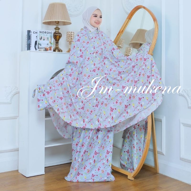 MUKENA DEWASA ZAYNAB POLOS 2in1resleting tali karet
